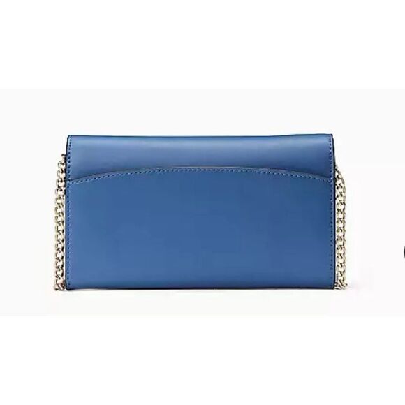 NWT Kate Spade Gemma Crossbody Deep Cornflower Blue Gold Chain - Picture 3 of 5
